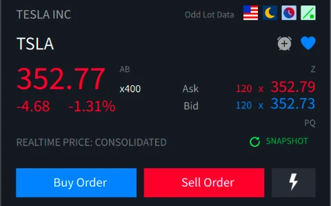 El panel derecho, con el botón Buy Order.